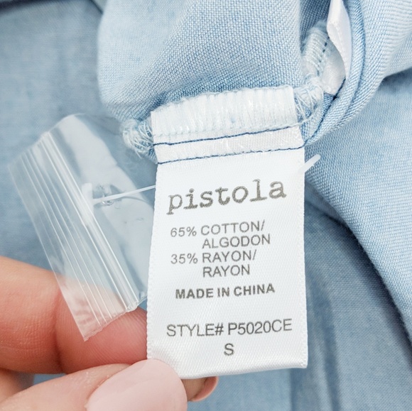 PISTOLA Stitch Fix Starlight Chambray shirt blue - Picture 7 of 8